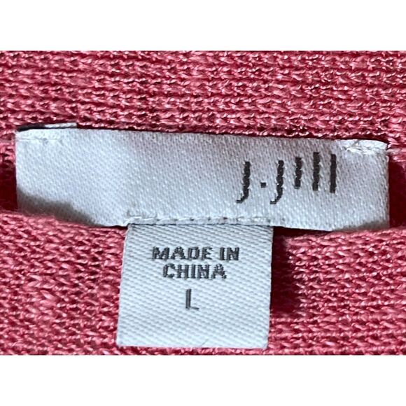 J.Jill Salmon Pink Linen Blend Knit Lightweight Sweater Size Large EUC - Picture 7 of 9